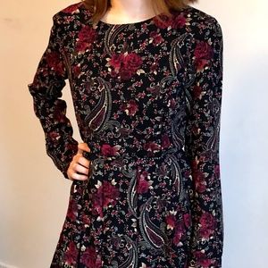 Paisley Flower Print Dress